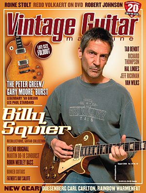 Vintage Guitar magazine Billy squire August 20016