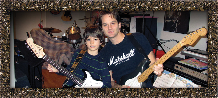 Here are Dominic Harris and his son, Keith Richard Harris, who is named for his dad’s favorite Rolling Stone… even if Keith's favorite band is currently The Beatles.
