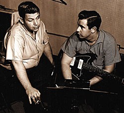 Kennedy (right) in the studio Kennedy (right) in the studio
