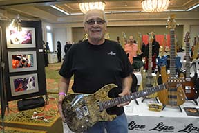 Luthier Mike Lipe displays his wares at Lipe Guitars.