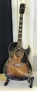 A Gibson CF-100 (year unknown). As beat as it looks, it played and sounded incredible!