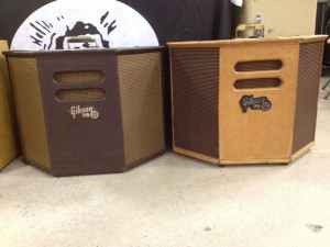 A pair of Gibson 79 combo amps at Jim's Guitars.