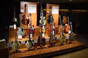 Several rare and one-of-a-kind vintage Gretsch guitars from the 1960s on display at the Country Music Hall of Fame and Museum. Photo: Ron Denny/The Gretsch Company.