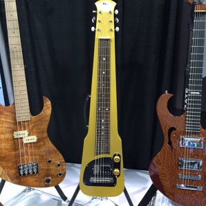 Soulcrafted along the shores of the Mississippi River, the BGF Original Lap Steel catches your eye long before you reach the Brown's Guitar Factory #NAMM2015 booth. #steelguitar #guitar #guitarlove #vintageguitar #NAMM15 — in Anaheim, California.