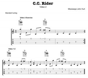Mississippi John Hurt classic “C.C. Rider” Tab 02