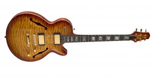 CARVIN SH550 The SH550 is a hybrid design that falls between a semi-hollowbody and a chambered solidbody. It's feedback resistant for live work and also highly versatile for rock, jazz, blues and country. The guitar further has one of those super-speedy Carvin necks, plus you can add extra options like deeply AAAA quilted or flamed-maple tops; coil taps for the humbuckers; and acoustic piezo and guitar synthesizer pickups. In my opinion, the SH550 is one of the best production guitars coming from a major US builder. It's a beauty. (Prown)