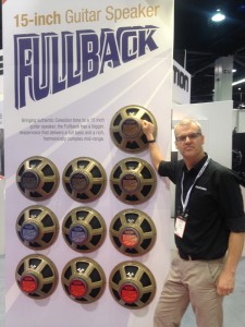 John Paice and the new 15" Fullback speaker.
