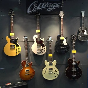 Feast your eyes on these Collings Guitars and Mandolins, including the not-yet-released Ash #guitar! Isn't she a beauty (second from left)?#vintageguitar#NAMM15 #NAMM2015 #NAMM #NAMMshow#collingsguitars #guitars