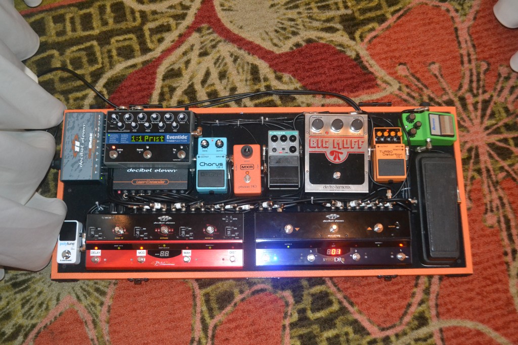 A pedalboard by Decibel Eleven.