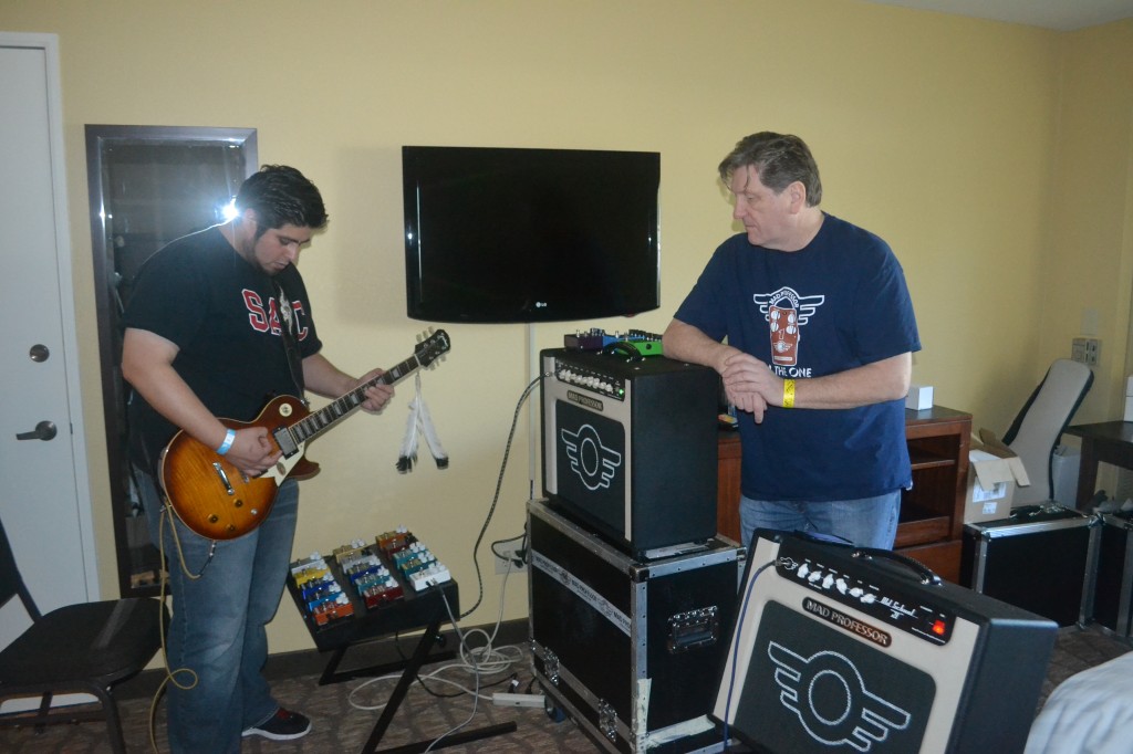 Hector Robles (left) and John Pegler at Mad Professor.
