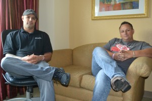 L-R John Sanchez and Rick Skillman of Celestion Speakers.