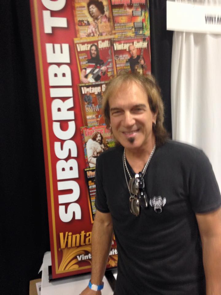 Dave Amato, REO Speedwagon guitarist, stopped by the VG booth, at the Dallas Guitar Show.
