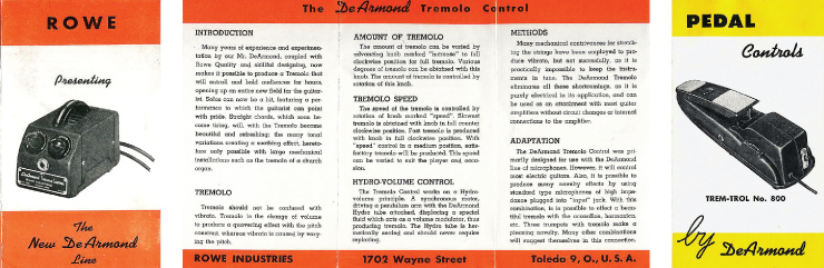 1955 DeArmond Tremolo Control brochure. Brochure images courtesy of Ben Cheevers.