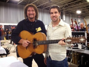 Drew Berlin and Galen Criscione with a rare early Zemaitis 12-string acoustic.