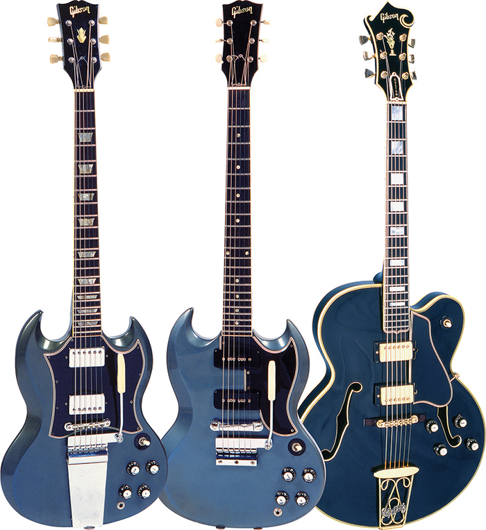 guitarra color blue