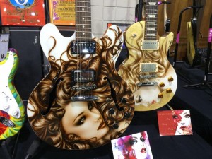 Another custom-finished guitar at G Z Guitars, this one with artwork by Jenifer Janesko.