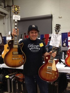 Howie Statland from Rivington Guitars with a pair of Les Pauls.
