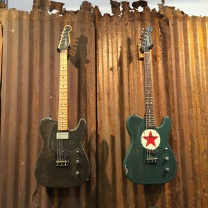 The Rust O Matic and Red Star Steelcasters from James Trussart Custom Guitars would be fine additions to any #guitar collection! #vintageguitar #steelcaster #jamestrussart #guitars #NAMM2015 — in Anaheim, California.