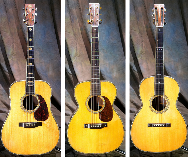 Kellerman’s “set” of Martin 45 models includes a 1940 D, ’31, OM ’28 OOO.