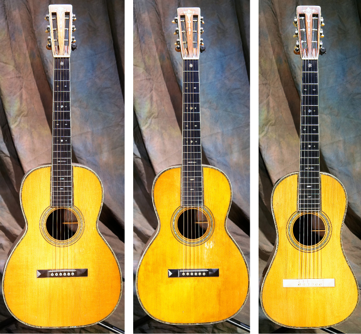 Kellerman’s “set” of Martin 45 models also includes ’27 OO, a ’27 O, and a 1919 “baby Ditson” model 1 with ivory bridge.