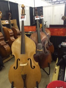 Three beautiful old Kay basses.