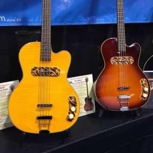 Rumor has it Sheryl Crow and Elvis Costello are fans of these #guitars. We spotted this pair in the Kay Vintage Reissue #NAMM2015 booth. Get yours at KayVintageReissue.com! #vintageguitar #guitarlove — in Anaheim, California.