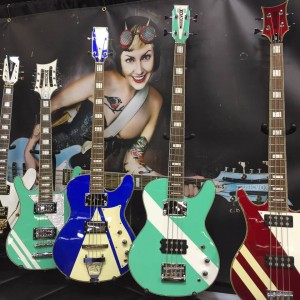 Musicvox showcased a few beauties at #NAMM2015. Their 32" #hardtail and 30" #spacecadet with custom finishes are not to be missed! #vintageguitar#Musicvox #NAMM15 #NAMMshow #NAMM