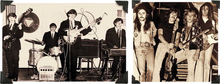 (LEFT) A 16-year-old Francis Rossi with his band, The Spectres, in 1965. (RIGHT) Status Quo in its prime.