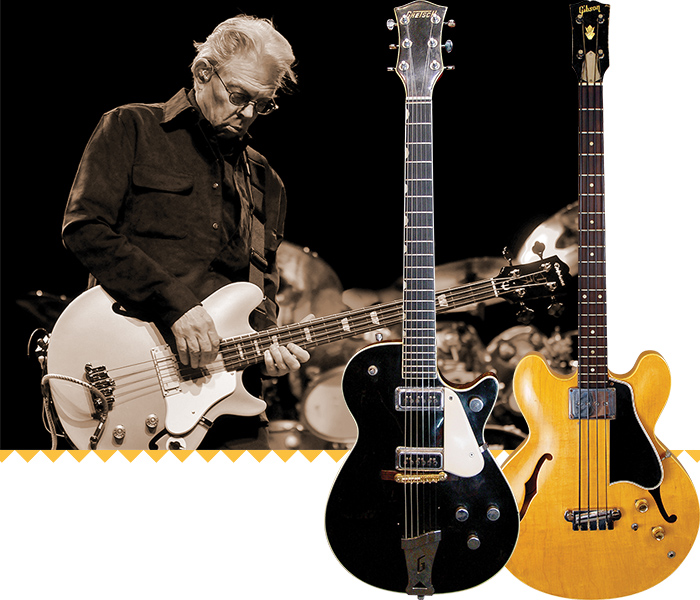 Jack Casady courtesy of Red House Records. Gretsch Duo Jet and (MIDDLE) ’59 Gibson EB-2N: VG Archive.