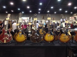 Some of the cool Gibsons on display at Strings West.