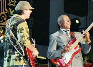 Hubert Sumlin onstage with Santana Hubert Sumlin onstage Santana