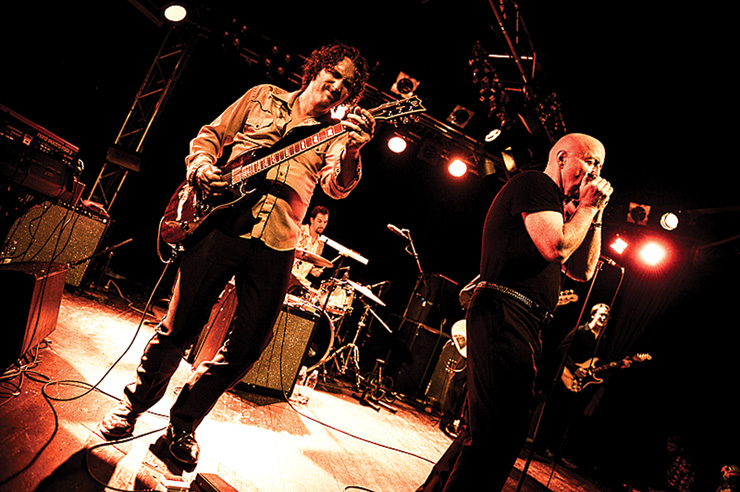 Johnny Moeller (left) and Kim Wilson onstage.