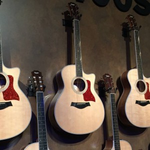 New appointments, custom voicing, hand-rubbed stain and torrefied spruce tops are just some of the unique details making up the new 400s from Taylor Guitars. #vintageguitar #NAMM2015 #NAMMshow #guitarlove #guitars #NAMM15 #taylorguitars #acoustic — in Anaheim, California.