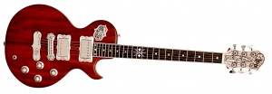 TEYE EL TORERO & LA GUITANA For sheer beauty and craftsmanship, it's hard to argue with the guitars from Teye. The combination of mahogany with etched aluminum faceplates and cool metal knobs makes these solidbodies wonders of solidbody artistry. They play and sound great, too, thanks to Lollar humbuckers and some seriously fat necks. (Prown)