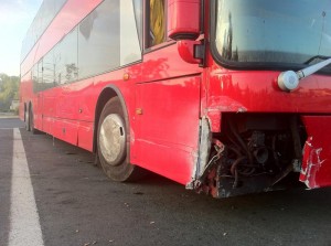 The Cult's banged up bus Cult experiences bus-crash scare.