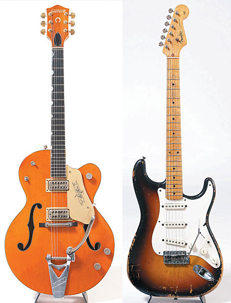 VERHEYEN-GIBSON-04-05 The “perfect year” for the Gretsch 6120 was 1959, Verheyen says. ’58 Fender Stratocaster.