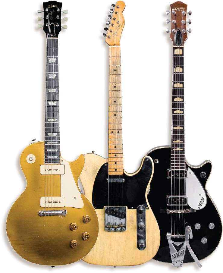 The “big three” in Vivino’s guitar collection are this ’53 Gibson Les Paul, ’52 Fender Telecaster, and ’57 Gretsch Duo-Jet. ’53 Gibson Les Paul/ ’52 Tele: Barre Duryea. ’57 Gretsch Duo Jet: Robert Wolpert.