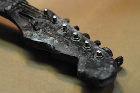 The headstock of Doran Connell’s Reverend Challenger.
