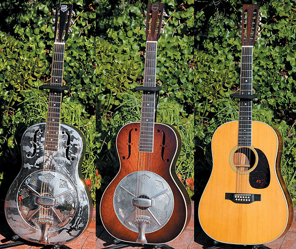 Kenny Sultan with a Martin 000-18KS signature model (left) and the ’36 Martin 000-18 that served as the basis for it.