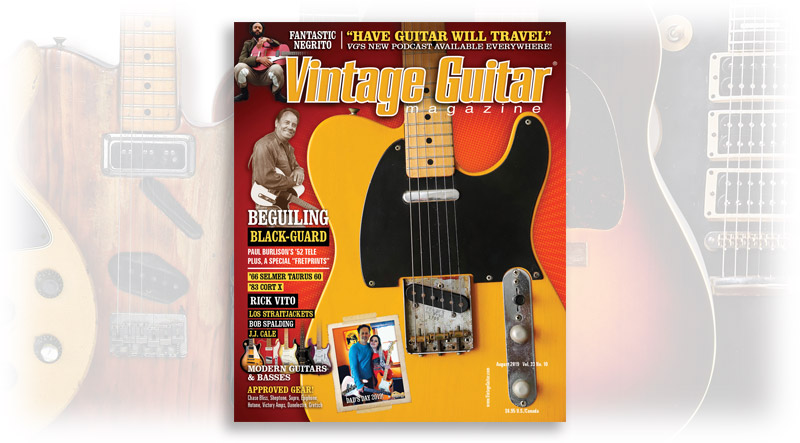 Survey Graphic for the august 2019 issue of Vintage Guitar magazine