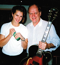 Casher with actress Brooke Shields at a soundtrack recording session.