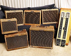 Bonamassa's tweed Fender amps, with a '57 Fender steel.