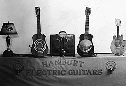 The Hanburt Electric Guitars display