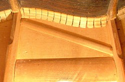 Interior, showing top linings and soundhole braces.