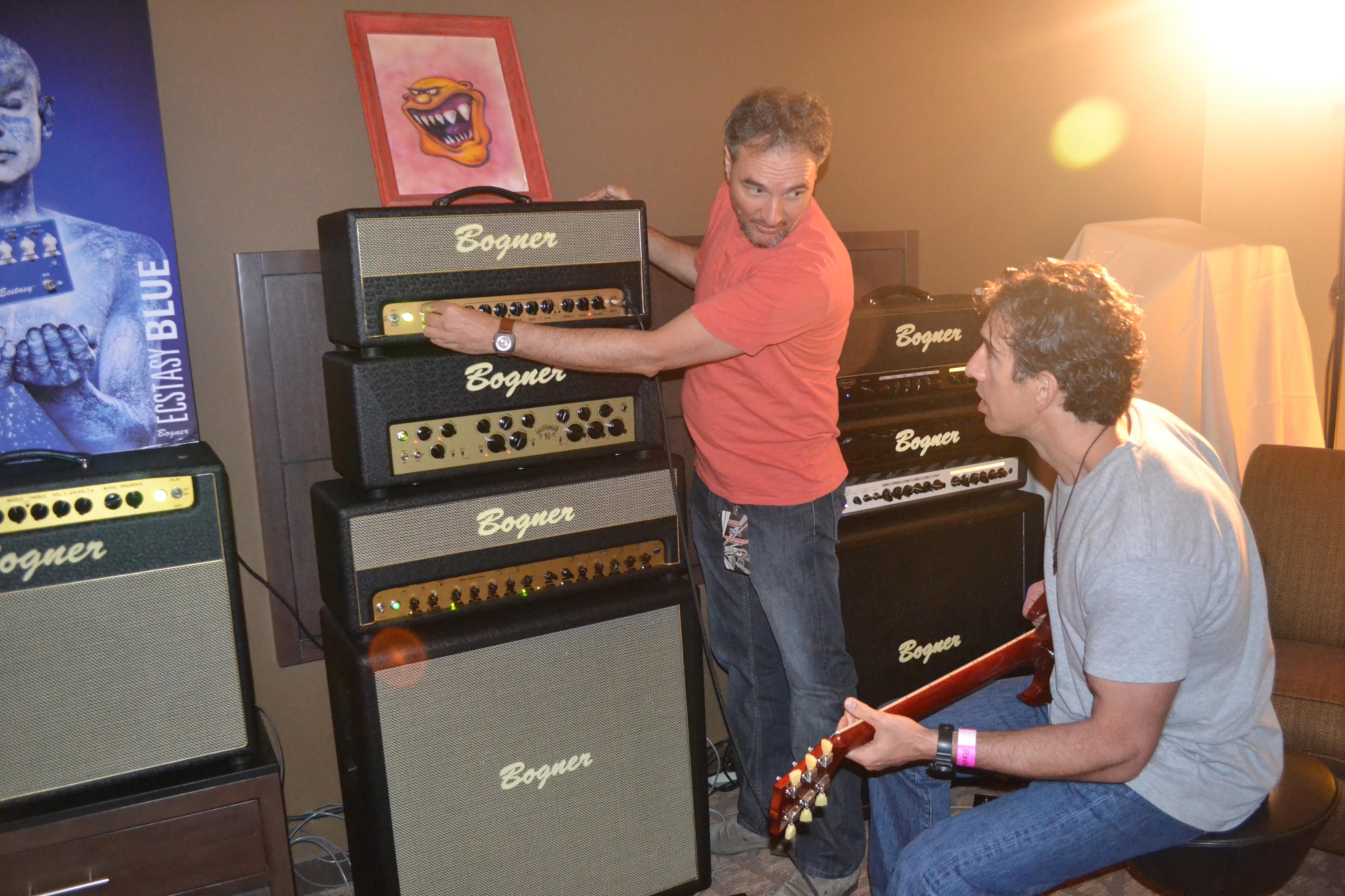 Super guitarist Phil X demonstrated the new Evil Robot amp with a full compliment of blistering guitar work.