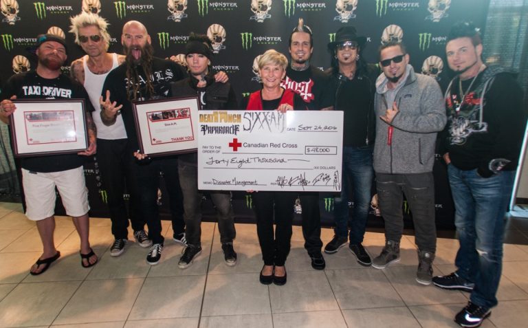 Five Finger Death Punch, Sixx: AM Raise Funds for Canadian Red Cross Five Finger Death Punch, Sixx: AM Raise Funds for Canadian Red Cross