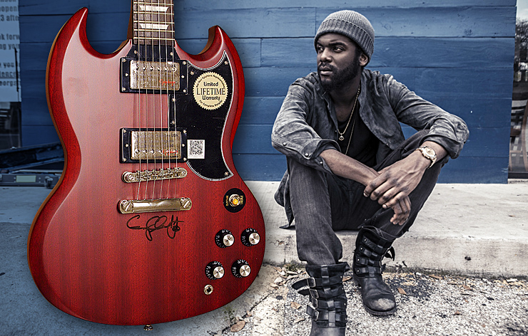 Gary Clark Jr. photo Frank Maddocks Vintage Guitar magazine