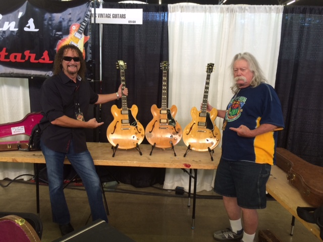 Gil and Janie Hembree at the freshly assembled VG booth at the 39th Annual Dallas Int'l Guitar Festival.