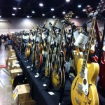 Guitars as far as the eye can see. Fuller's Vintage Guitar booth.