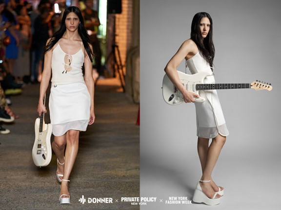 DONNER ELECTRIC GUITARS BROUGHT ’90s ROCK VIBE TO PRIVATE POLICY NYFW SHOW DONNER ELECTRIC GUITARS BROUGHT ’90s ROCK VIBE TO PRIVATE POLICY NYFW SHOW